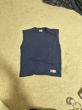 Vintage 90s Russell Athletic Pro Cotton Sleeveless Muscle Shirt Navy Blue Size L